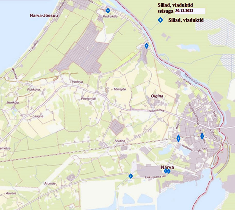 Narva linnale kuuluvad sillad-viaduktid