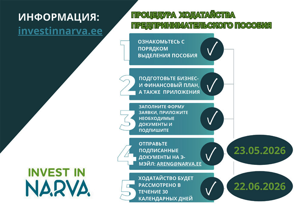 Avatud on II taotlusvoor ettevõtlustoetuse saamiseks Narvas